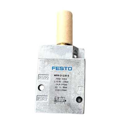 Oryginalny fabryczny zawór elektromagnetyczny FESTO MFH-3-1/8S seria 0692 aluminium i miedź jasnoszary do maszyny offsetowej